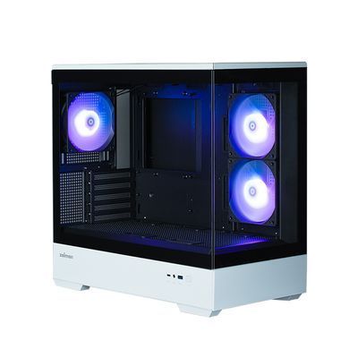 Корпус Zalman P30 без БЖ, 1xUSB3.0, 1xUSBType-C, 3x120мм ARGB, VGA 420мм, LCS ready, TG Side Panel, mATX, чорний/білий (P30BW) [109560]