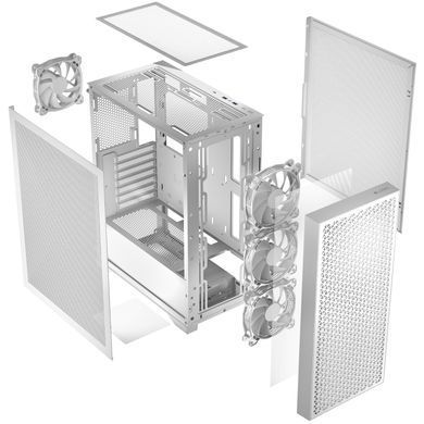 Корпус LogicConcept DART PRO MIDI WHITE MESH fans 4x120mm без БЖ ATX (AT-DART-PRO-0000-20) [402978]