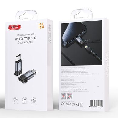 Адаптер XO Lightning - USB Type-C (F/M) Grey (NB263B.tranish) [610990]