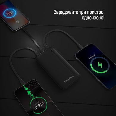 Універсальна мобільна батарея ColorWay Portable Charger 20000mAh Black (CW-PB200LPB4BK-PD) [603504]