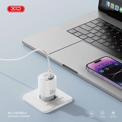 Мережевий зардний пристрій XO CE20 - 33W Single port USB-C PD30W/PPS33W White (CE20_White) [201897]