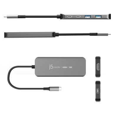 USB-хаб J5create USB-C 5-в-1 Grey (JCH453-N) [618227]