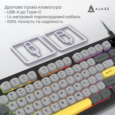 Клавіатура Ajazz AF98 Black USB-C Black Gray Yellow (AF98-BGY) [616861]