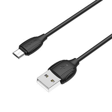 Кабель BOROFONE BX19 USB to Micro 2.4A, 1m, PVC, TPE connectors, Black (6931474701770) [803318]