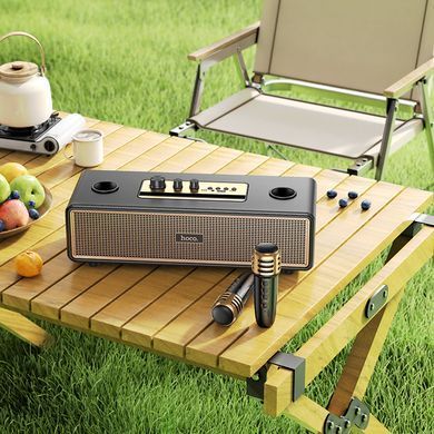 Портативна колонка HOCO BS63 Graceful wireless dual-mic BT speaker, 10W*2, Black (6942007634458) [806331]