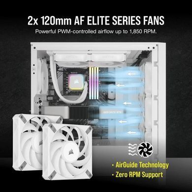 Система водяного охолодження Corsair iCUE H100i RGB Elite Liquid CPU Cooler White (CW-9060078-WW) [608947]