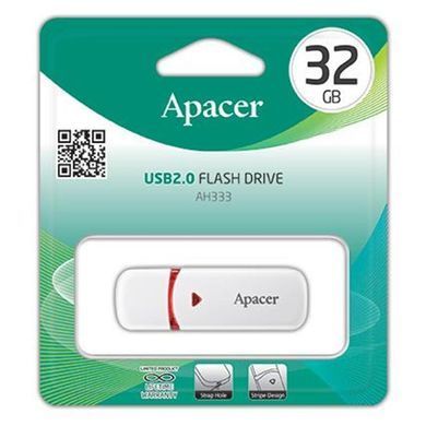Флеш-накопичувач USB 32GB Apacer AH333 White (AP32GAH333W-1) [607070]