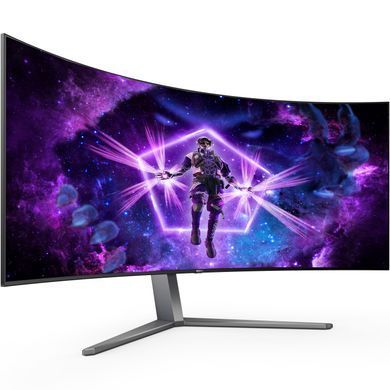 Монітор TFT 44.5" AOC, OLED WQHD, 240Hz, 0,3ms, 2xHDMI, DP, USB-C, USB-hub, HAS, чорной (AG456UCZD) [400519]