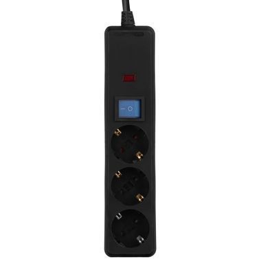Подовжувач мережевий 2E 1мм 3xТипF, 10A, чорний (2E-U03C14M1BK) [110621]
