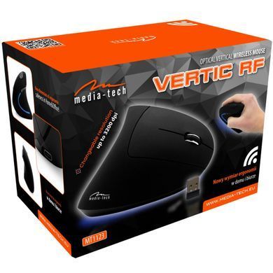 Мишка Media-Tech VERTIC, бездротова, 5кн., 3200dpi, LED, чорна (MT1123V2.0) [401297]