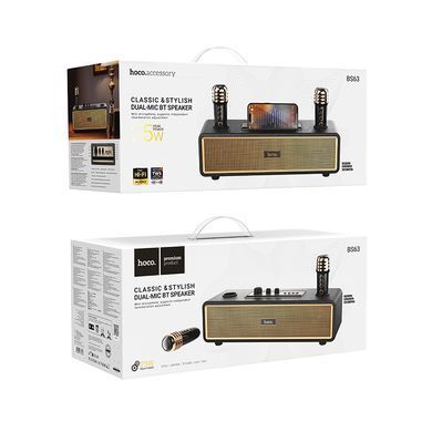 Портативна колонка HOCO BS63 Graceful wireless dual-mic BT speaker, 10W*2, Black (6942007634458) [806331]