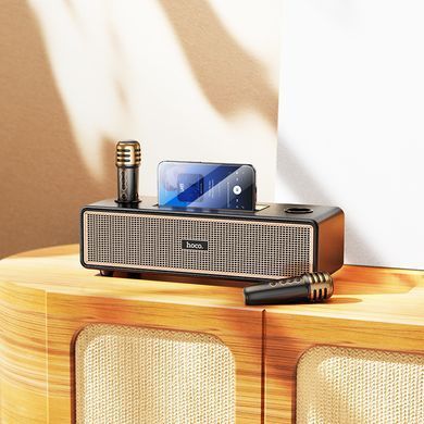 Портативна колонка HOCO BS63 Graceful wireless dual-mic BT speaker, 10W*2, Black (6942007634458) [806331]