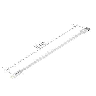 Кабель ColorWay USB - Lightning (M/M), 0.25 м, White (CW-CBUM-LM25W) [609343]