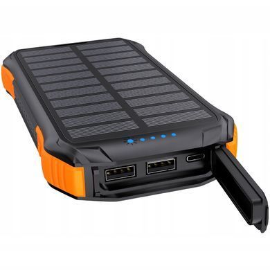 УМБ Choetech 10000mAh 10W 2USB-A+USB-C,solar panel Black-Orange (B658-OR) [42307]