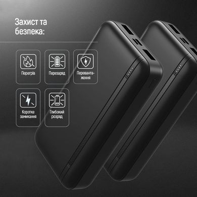 Універсальна мобільна батарея ColorWay Portable Charger 20000mAh Black (CW-PB200LPB4BK-PD) [603504]