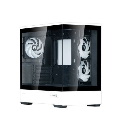 Корпус Zalman P30 без БЖ, 1xUSB3.0, 1xUSBType-C, 3x120мм ARGB, VGA 420мм, LCS ready, TG Side Panel, mATX, чорний/білий (P30BW) [109560]