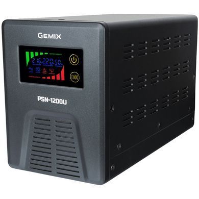ДБЖ Gemix, 1200VA/800W 12V/220V, 7/13/18A, 3*Schuko, без АКБ (PSN-1200U) [400954]
