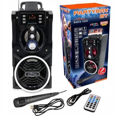 Акустична система 1.0 Media-Tech 18W, Bluetooth/FM/AUX/SD/USB/КАРАОКЕ чорна (MT3150) [404770]