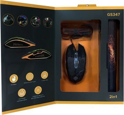 Миша GamePro Black USB + килимок (GS347) [606706]