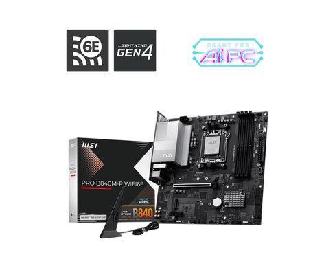 Материнcька плата MSI PRO B840M-P WIFI6E sAM5 B840 4xDDR5 M.2 HDMI WiFi BT mATX (911-7E77-002) [112317]