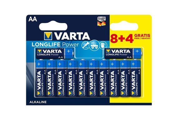 Батарейка Varta Longlife Power лужна AA блістер, 12 шт (04906121472) [113334]