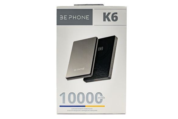 Універсальна мобільна батарея BePhone K6 10000 mAh MagSafe Grey 15W (BP-K6-GR) [603468]