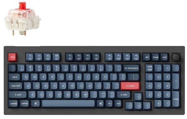 Клавіатура механічна Keychron V5 Max 100Key, Gateron Jupiter Red, Knob, WL/BT/USB-A, Hot-Swap, QMK, EN/UKR, RGB, чорний (V5M-D1-UA) [103634]