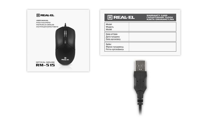 Миша REAL-EL RM-515 Black (EL123200059) [616892]