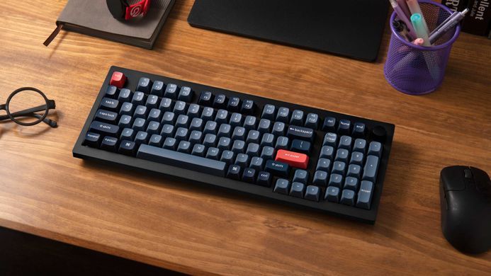 Клавіатура механічна Keychron V5 Max 100Key, Gateron Jupiter Red, Knob, WL/BT/USB-A, Hot-Swap, QMK, EN/UKR, RGB, чорний (V5M-D1-UA) [103634]