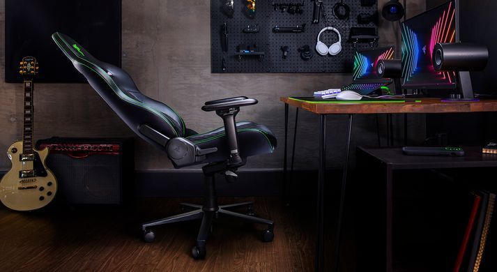 Крісло Razer Enki X ПУ шкіра, 2D-Armrests, чорно-зелений (RZ38-03880100-R3G1) [114701]