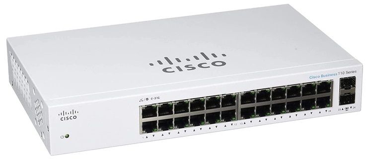 Cisco Комутатор CBS110 Unmanaged 24-port GE, 2x1G SFP Shared (CBS110-24T-EU)
