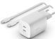 Зарядний пристрій мережевий Belkin 65Вт 2хUSB-С GAN PD PPS, кабель USB-С > USB-C, 2м, білий (WCH013VF2MWH-B6) [108649], фото 1