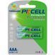 Акумулятор AAA 1000mAh, 1.2V Ni-MH, RTU rechargeable battery, PKCELL, 2pcs/card (AAA1000-2B RTU) [404825], фото 1