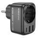 Мережевий фільтр BOROFONE BAC14 Wide 1-socket wall outlet (1C2A) (EU/GER) Black (6941991118890) [802771], фото 1