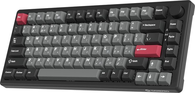 Клавіатура бездротова GamePro Asgard Yord Keychron Super Red Switch Black (MK266BK) [616000]
