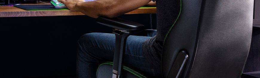 Крісло Razer Enki X ПУ шкіра, 2D-Armrests, чорно-зелений (RZ38-03880100-R3G1) [114701]