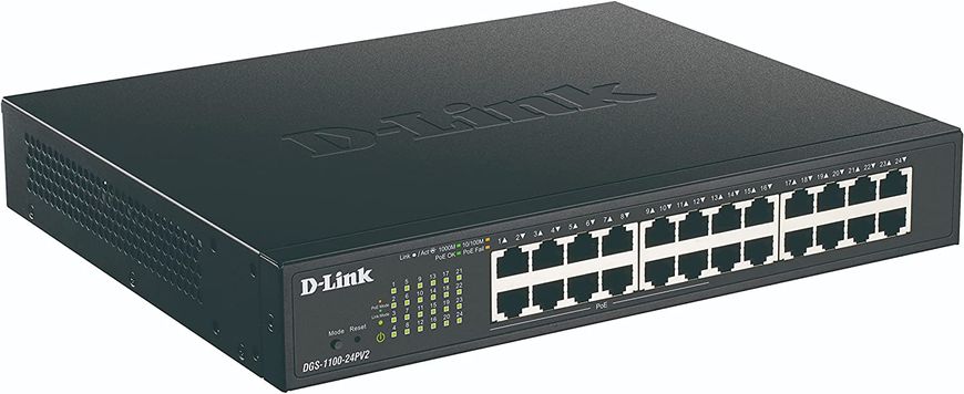 D-Link Комутатор DGS-1100-24PV2/E 24xGE (1-12 PoE) EasySmart (DGS-1100-24PV2/E)