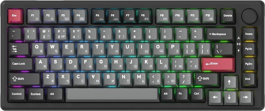 Клавіатура бездротова GamePro Asgard Yord Keychron Super Red Switch Black (MK266BK) [616000]
