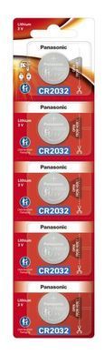 Батарейка Panasonic літієва CR2032 блістер, 5 шт. (CR-2032/5BE) [115201]