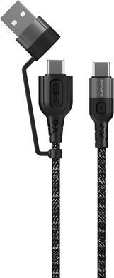 Кабель 4smarts 310 USB + USB Type-C - USB Type-C (M/M), 1.5 м, Black (4250774954856) [615242]