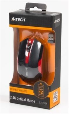 Миша бездротова A4Tech G3-200N Black/Red (G3-200N (Black+Red)) [611429]