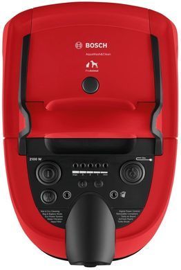 Пилосос Bosch миючий, 2100Вт, 2.5л, вода -5л, НЕРА13, турбощітка, червоний (BWD421PET) [15645]