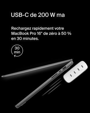 Зарядний пристрій мережевий Belkin 200Вт 4хUSB-С GAN PD PPS, білий (WCH015VFWH) [108398]