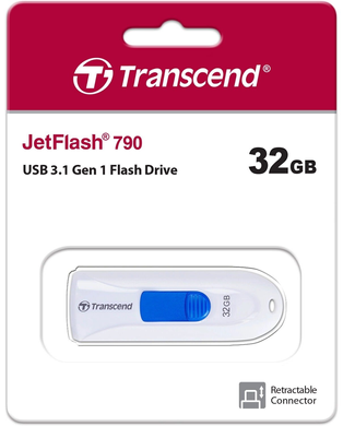 Flash Drive Transcend JetFlash 790 32GB USB 3.1 White (TS32GJF790W) [202452]