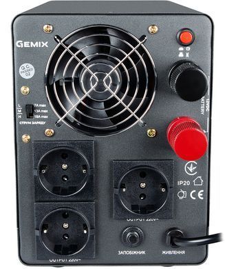ДБЖ Gemix, 2000VA/1200W 24V/220V, 7/13/18A, 3*Schuko, без АКБ (PSN-2000U) [400955]