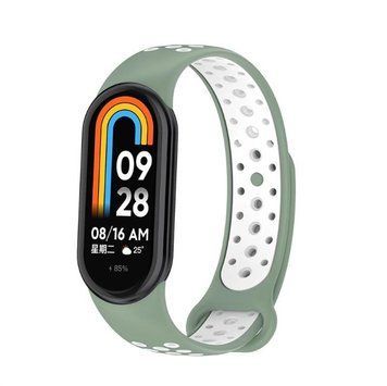 Ремінець BeCover Vents Style для Xiaomi Mi Smart Band 8 Pine Green-White (709420) [611717]