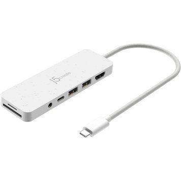 USB-хаб J5create USB-C 6-в-1 White (JCD373EW-N) [618228]