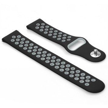 Ремінець BeCover Vents Style для Xiaomi iMi KW66/Mi Watch Color/Watch S1 Active/Haylou LS01/LS05 Black-Grey (705801) [618898]