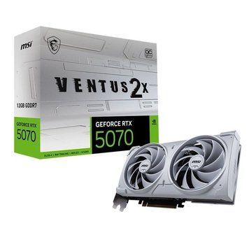 Відеокарта GF RTX 5070 12GB GDDR7 Ventus 2X OC White MSI (GeForce RTX 5070 12G VENTUS 2X OC WHITE) [605835]