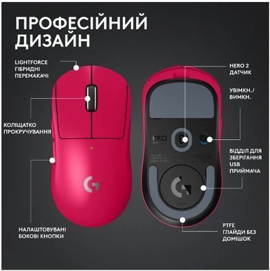 Миша Logitech G PRO X SUPERLIGHT 2 LIGHTSPEED Gaming, Magenta (910-006797) [200825]